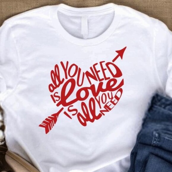 Tops - All You Need Is Love Heart T-Shirt